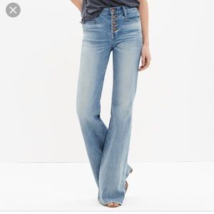 Madewell flea market flare light wash denim